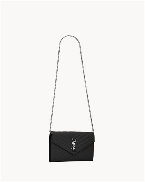 ysl classic cassandre chain wallet in grain de poudre leather|CLASSIC CASSANDRE CHAIN WALLET IN GRAIN .